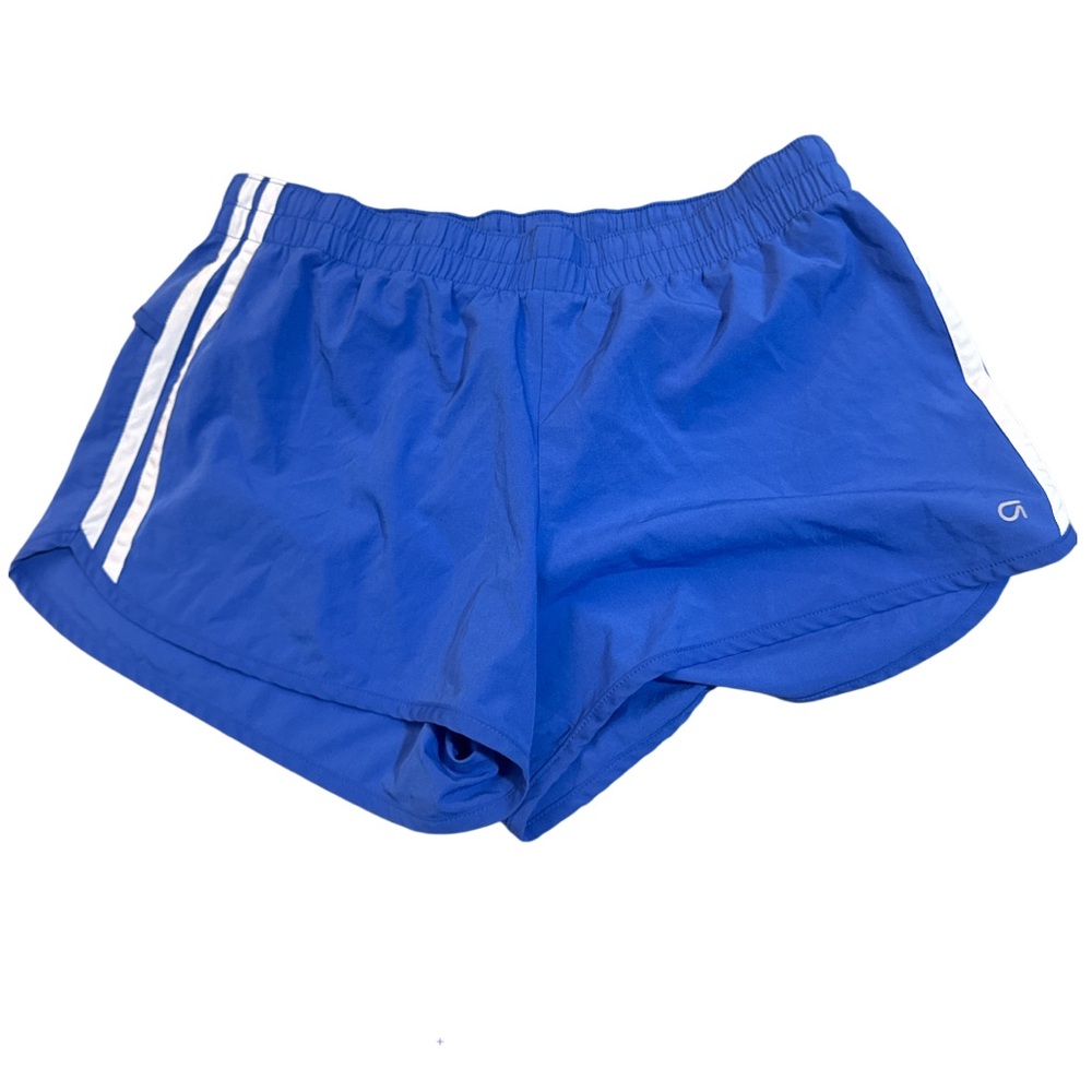 GapFit Blue Striped Recycled High Rise Running Shorts - Size L